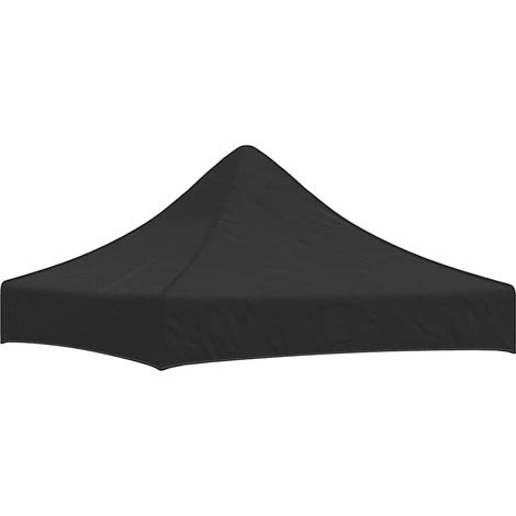 Toit de tente de réception pour belvédère de jardin,Résistant aux UV 2x2 m Noir 270 g/m² -56588 (1/5)