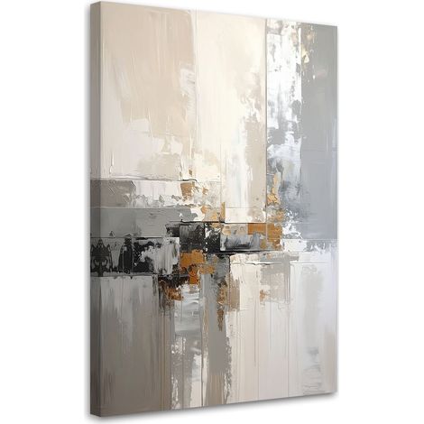 Image sur Toile, Abstraction gris beige,20x30 (1/4)