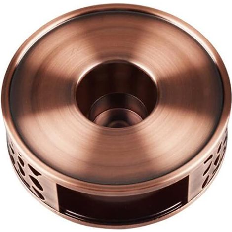 Chauffe-Thé en Acier Inoxydable pour Théière avec Support pour Bougie Chauffe-Plat, Base de Thé, Convient à Toutes Les Théières, Couleur Cuivre (1/5)