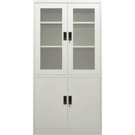 Maison Exclusive - Armadio per Ufficio Grigio Chiaro 90x40x180 cm in Acciaio
