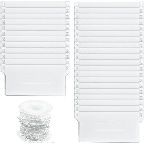 Lot de 30 Poids Rideau de 127 mm avec Chaîne Blanche de 10 m (1/5)