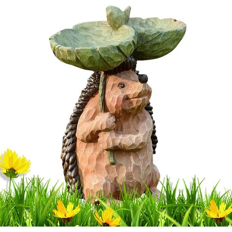 Décoration hérisson d'extérieur avec mangeoire pour oiseaux - Figurine de (1/5)