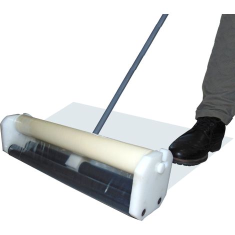 Dispenser salvapavimenti larghezza 45 cm applicazione prodotto su scale pavimenti interni/esterni/industriali dotato di manico