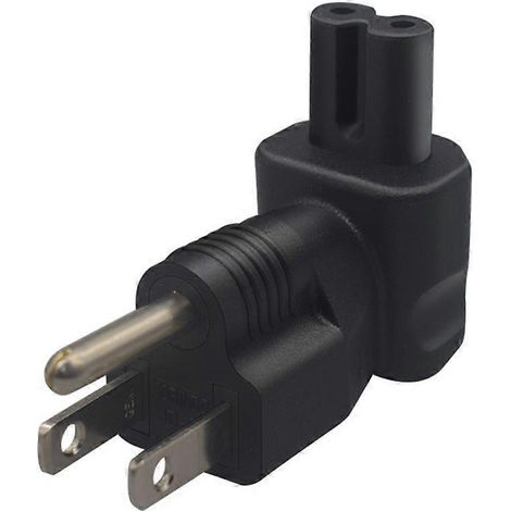 Nema 5-15P auf C7 Netzsteckeradapter, rechtwinklig, Stecker auf Buchse, PVC