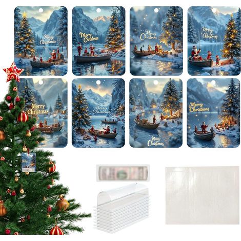 Porte monnaie de Noël pour cartes décorations amusantes les amoureux distributeur d' du Père 8 pièces Argent (1/5)