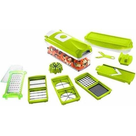 Küchen- und Kochzubehör, Genius Nicer Dicer Smart (12-teilig) in Grün - Gemüseschneider für Würfel, Stifte, Scheiben, Streifen und Spalten - Salatschneider, Mandolinenschneider für Gurken (1/4)