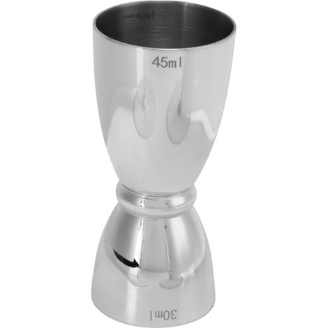 Verre doseur à vin double tête en acier inoxydable miroir, forme en U, pour bar, soirée, famille, club, shaker à cocktail et mesure.