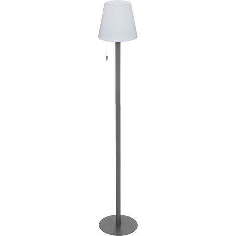 Lampe à poser, lampadaire droit en polypropylène et métal coloris Gris Graphite, blanc - diamètre 18 x Hauteur 108 cm (1/5)