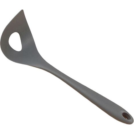 Cuillère à boulettes de viande en silicone, outil de pressage pour la cuisine à domicile, long manche, facile à nettoyer, ustensile efficace pour faire des boulettes de viande avec suspension-Grey