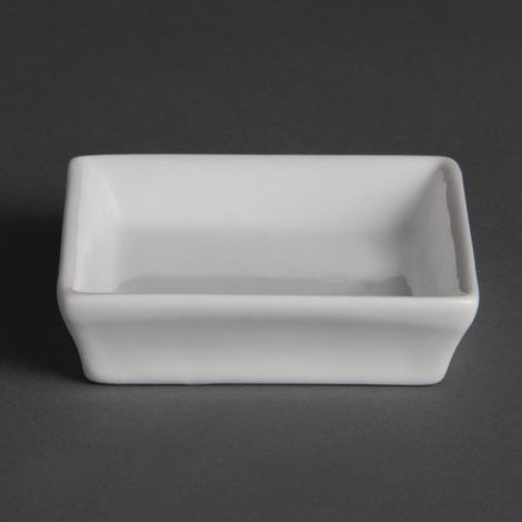 Mini Plats Carrés Blancs 80mm (Lot de 12) - Ref U180 - Olympia (1/4)