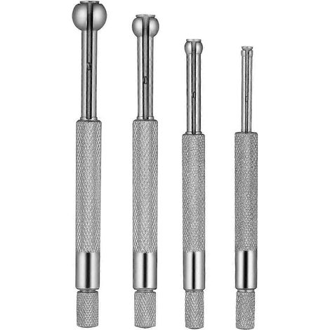 UKCOCO 4-teiliges Präzisions-Lochlehren-Set mit Vollkugel für kleine Bohrungen, teleskopierbar, vollrund, kugelförmig, gehärtet, 3 bis 14 mm-10.50X1.00X1.00CM (1/4)