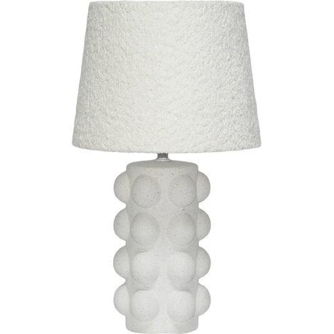 sweeek - Indoor Tischlampe aus Keramik und Bouclé H 45 cm