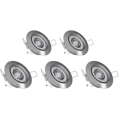 Xanlite – Pack de 5 spots encastrés orientables dimmables – Ampoules LED GU10 6W (eq. 50W) – Blanc chaud 2700K – Compatible variateurs – PACK5SP50ASD (1/8)