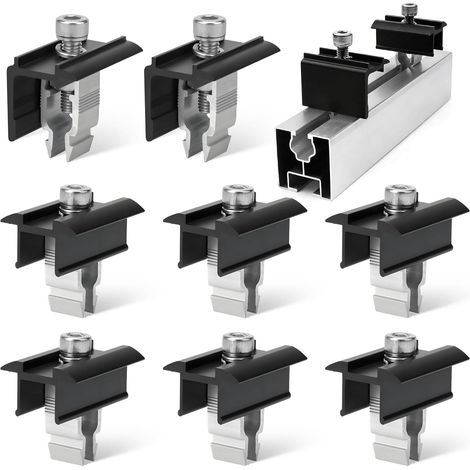 8 pièces Fixation Panneau Solaire Bac Acier Convient aux Panneaux Solaire de 30 à 45 mm pour les Toits de Balcon et les Panneaux Solaire de Toit pour Véhicules de Loisirs (1/5)