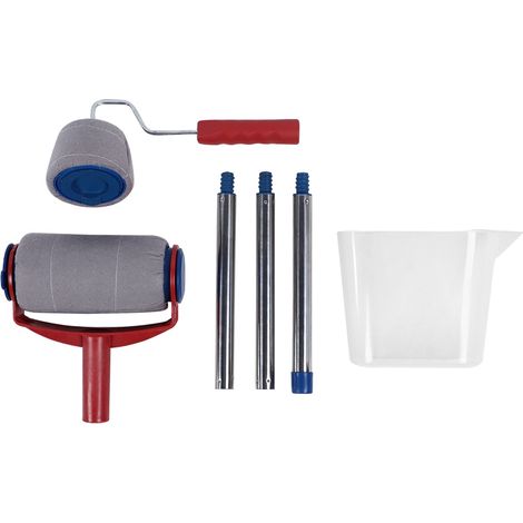 Rouleau Peinture Et Machine Enduction - Outil Peinture Murale Avec Rallonge - Pour Decoration Interieur - Ensemble 3 Pieces (1/5)