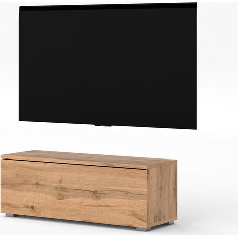 AX LIVING TV Board Loriano 100 cm breit braunes Lowboard Eiche Wotan