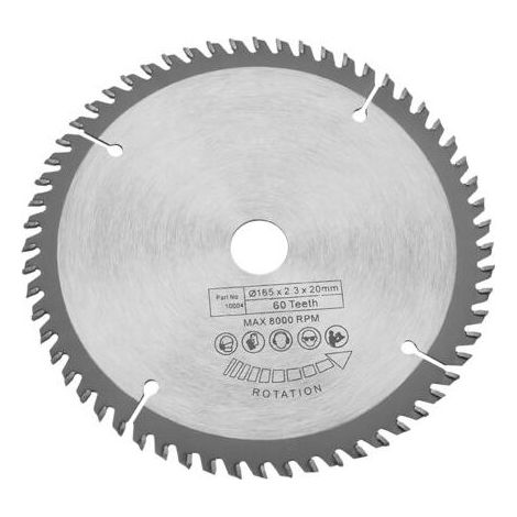 Lame de scie circulaire 165mm 60 dents Pour bois dur et métaux Hardalloy Diamètre d'alésage 20mm Coupe nette et précise (1/5)