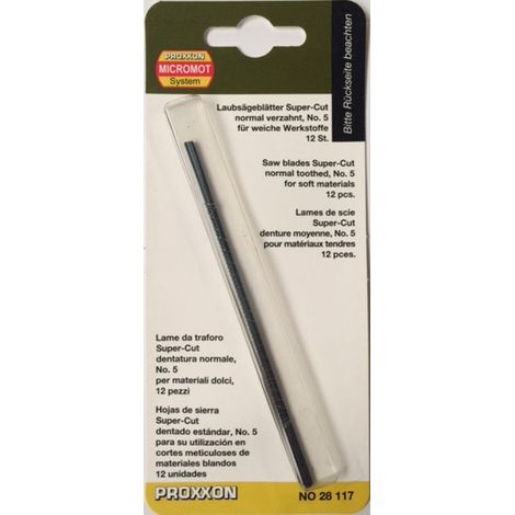 PROXXON MICROMOT 28117 LAMES DE SCIE À CHANTOURNER SUPER-CUT POUR BOIS, À DENTURE NORMALE (1/6)