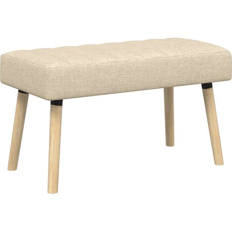 Banco con tapizado en canal Crema 80 x 40 x 46 cm Tela vidaXL (1/5)