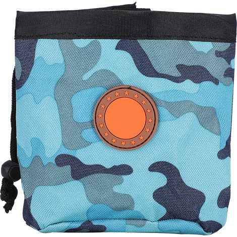 Pochette pour chien et chiot, sac de nourriture pour marche, sac de collation, entraînement à la taille, poches de maintien, taille libre, camouflage bleu (1/5)
