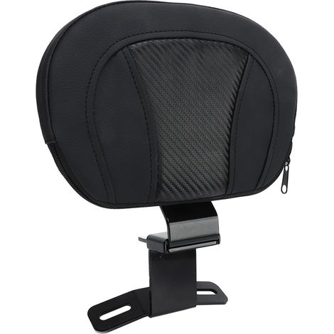 Dossier de siège passager moto confortable et robuste, offrant un bon maintien et un équilibre optimal. Amovible et universel pour moto, noir. (1/5)