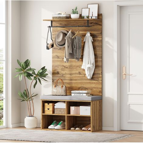 Garderobenmöbel 175 cm in Eichenoptik mit Schuhbank OKMYHOME (1/5)