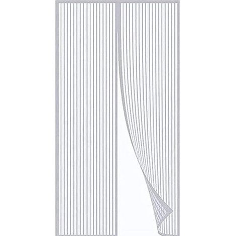 Volet Moustiquaire – Moustiquaire rideau magnétique pour porte 220x100 cm – Installation sans perçage – Compatible caravanes et camping-cars – Toile blanc esthétique - H220xL100
