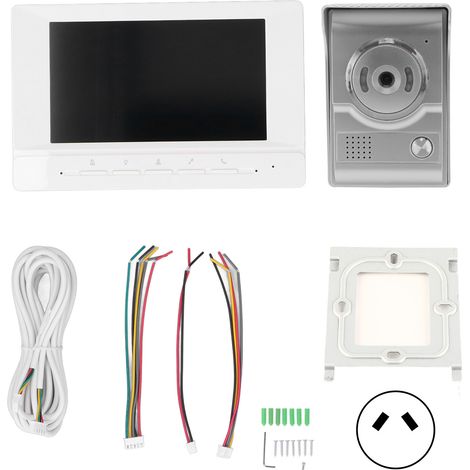 Système d'interphone vidéo réglable, IP55 étanche, vision nocturne, sonnette vidéo pour hôtels, bureaux, maison, prise AU (1/5)