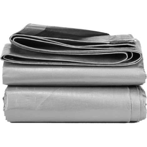 Bâche de Protection avec Œillets, Bâche Industrielle 3x4m, 280 g/m²PE, Imperméable, Résistante aux Déchirures, UV et Intempéries, Bâche Multi-Usage pour Bois, Voiture, Bateau etc. (1/5)