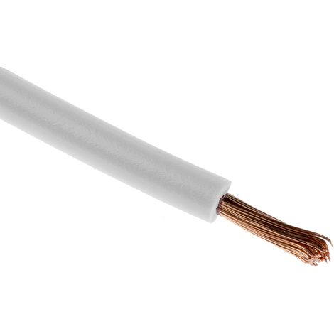 Fil électrique RS PRO 2491X, 32 1 mm² 17 AWG Non blindé, 500 V, PVC Blanc, 100m ( Prix pour Bobine de 100 Mètres )