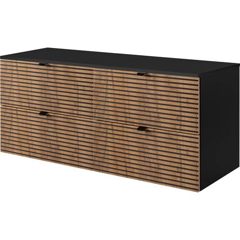 Mobile da bagno, Nero Opaco, 120 x 57 x 46 cm (1/4)