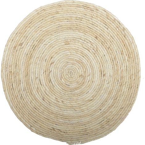 Dessous d'Assiette Rond en Corde Beige - Assiette de Présentation pour Table - 33 x 33 x 2 cm - PANGIVO (1/3)