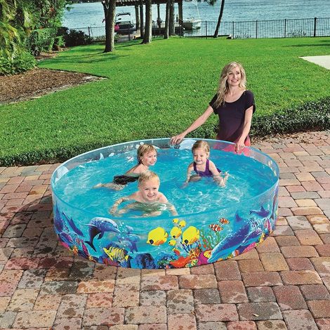 Trade Shop - Piscina Piscinetta Rigida Per Bambini 2 Anni+ Fantasia Marina 183 X 38 Cm 55030 - (1/5)