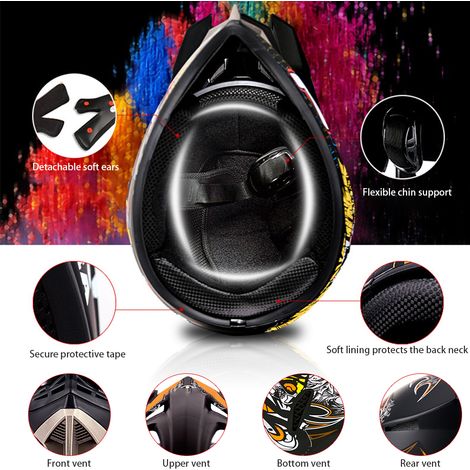 Professioneller Motocross-Helm für Kinder und Erwachsene, inklusive Brille, Handschuhen und Gesichtsschutz (1/5)