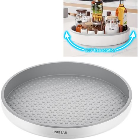 Plateau tournant de cuisine multifonctionnel, support de rangement rotatif à 360° pour bouteilles dassaisonnement, sauce soja, vinaigre (1/5)