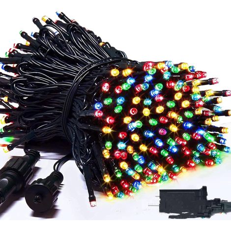Guirlande lumineuse de Noël 100 m, 800 LED, 8 modes, étanche, décorative, pour intérieur et extérieur, pour maison, sapin, fête, mariage, terrasse, multicolore, avec télécommande [Classe énergétique (1/5)