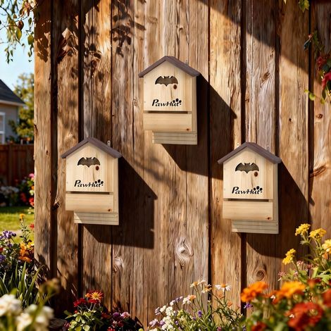 Nichoir chauve-souris bois sapin suspendre jardin 21,5 x 11,5 x 34 cm