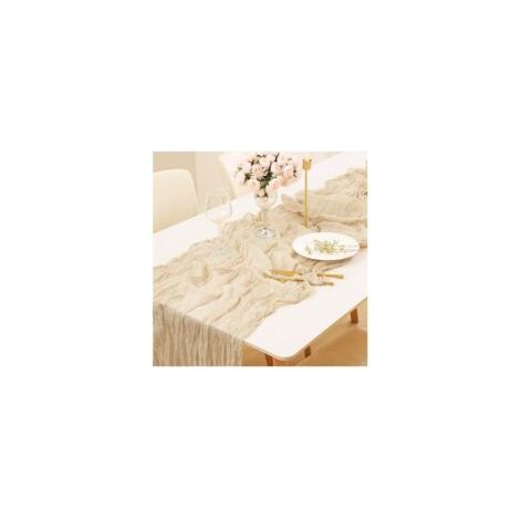 Chemin de Table Mousseline 90 X 300 CM,Chemin de Table Mariage en Étamine,Cheesecloth Table Runner Boho,Nappe Centre de Table Decoration,Chemins de Tables BohèMe Champêtre pour Anniversaire (1/5)