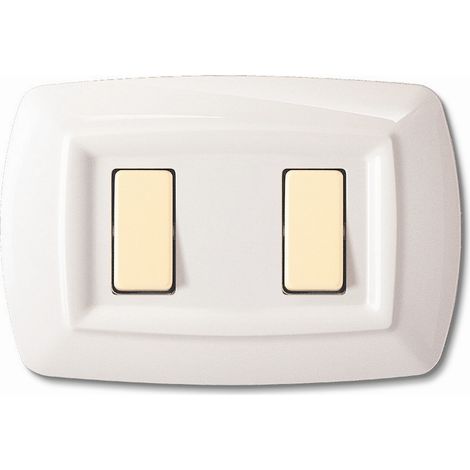 Placca Serie Magic Bticino in Plastica 2 Posto Bianca Per interruttori e prese e (1/2)