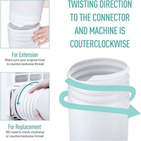 Tuyau Climatiseur Mobile - Diamètre 13 Cm - Tube Évacuation Flexible En PP - Pour Climatisation Portative - 1 Pièce (1/4)