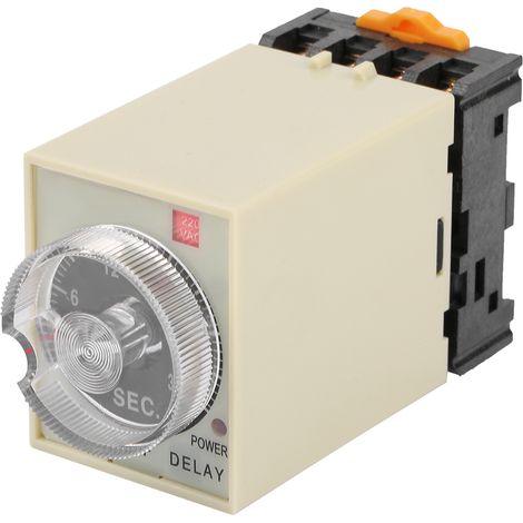 Relais temporisé à temporisation de 0 à 30 secondes avec socle, 220 V CA, ST3PF (1/5)