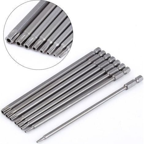 EASYCOMFORT 8pcs 100mm Tournevis Bits Tournevis à Embout Magnétique Tournevis  Tournevis à Tige Hexagonale S2 T8-T40 (8pcs 150mm T8-T40) (1/4)