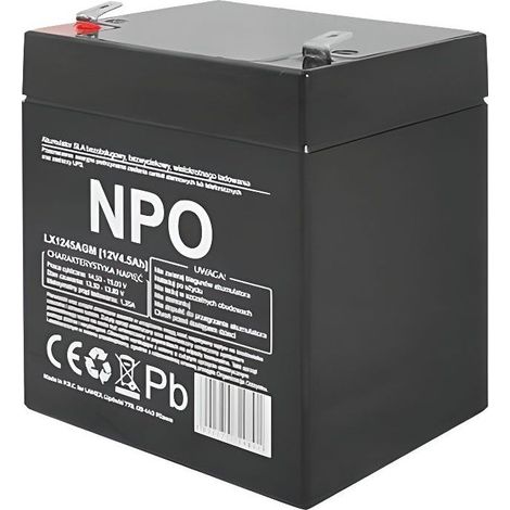 Batterie gel rechargeable 12V 4,5Ah sans entretien LX1245
