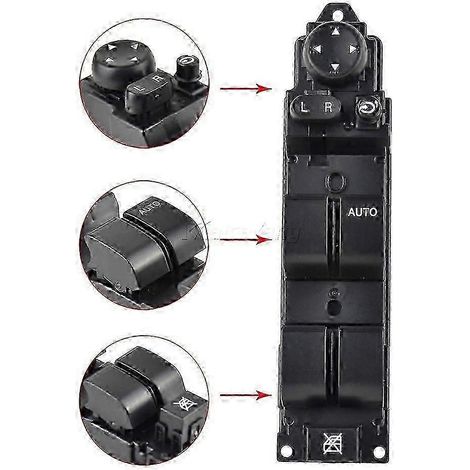 Neuer Hauptschalter für Fensterheber und Außenspiegel vorne rechts (Fahrerseite) für Mazda 2 und Mazda 6 (2008–2012), Teilenummer D652-66-350A. (1/5)