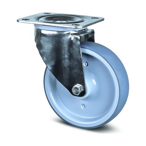 Roulette pivotante inox - milieu alimentaire - à platine ø 100 mm - Alpha