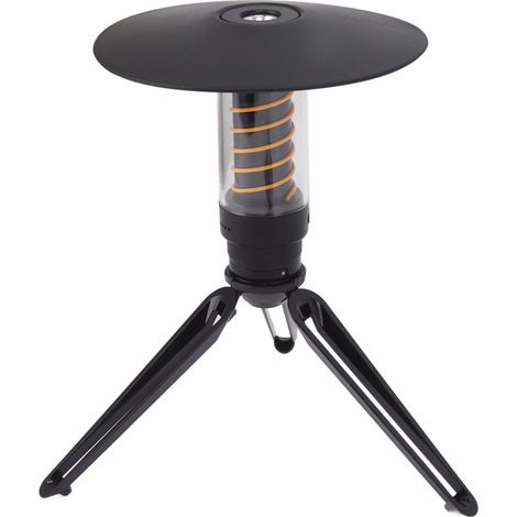 Tragbare LED-Campinglampe, wasserdichte Zeltlampe, wiederaufladbare Camping-Stativlampe mit Regenschutz, Schwarz (1/5)