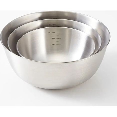 Bol Mélangeur Inox Avec Graduation - 1 5 L Et 3 L - Profond Pour Pâtisserie Et Cuisine - Lot De 2 (1/5)