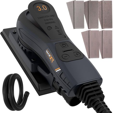 Ponceuse excentrique électrique sans balais - 3 mm - 350 W - Multifonction - 4000-10000 tr/min - Vitesse variable - Ponceuse excentrique filaire - Machine avec 10 papiers abrasifs (1/5)