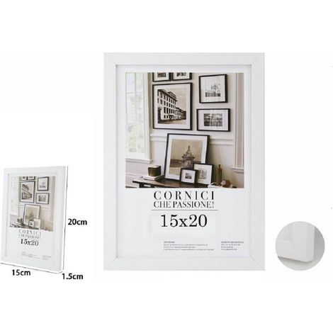 TrAdE Shop Traesio - Cornice Per Foto Fotografie Quadri Tele Poster Portafoto 15 X 20 Cm Bianca 63147 -