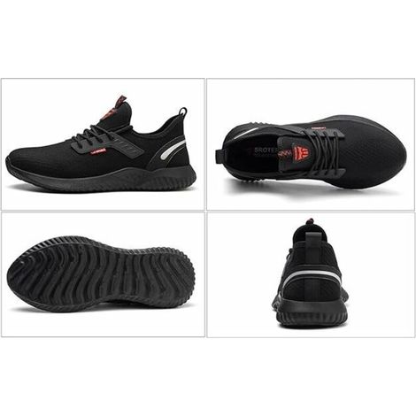 Safety Shoes, Men's and Women's Safety Sneakers, Steel Toe Work Shoes, Industrial Protective Work Shoes, Black EU 39